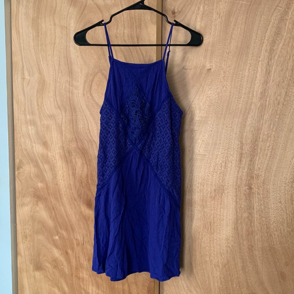 Royal Blue Halter Cocktail Dress